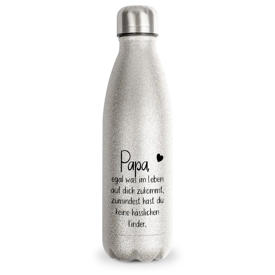 Papa, egal was im Leben auf dich zukommt - Flasche – Glitzertassen.de®