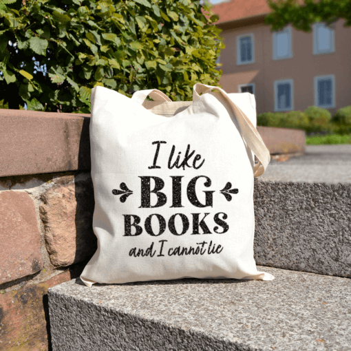 I like big books and I cannot lie - Glitzer Einkaufstasche