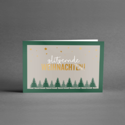 Glitzernde Weihnachten Grußkarte mit Goldeffekt