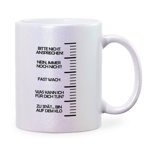 Kaffeefüllstand - Perlmutt Glitzertasse